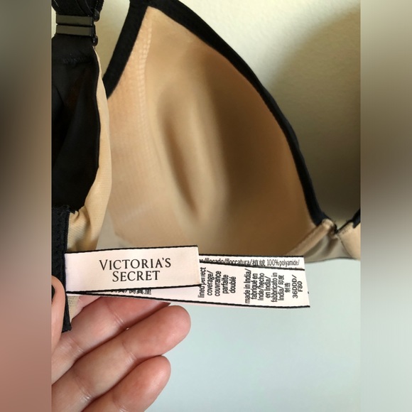 Victoria’s Secret Lined Perfect Coverage Bra Size 36DDD, in Sheer Black Color - Picture 11 of 11